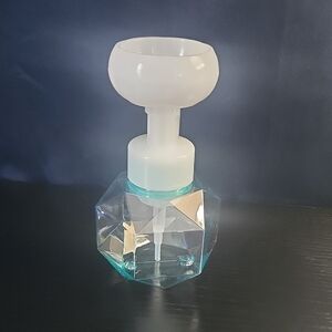 Geometric Clear & Aqua Foaming Soap Dispenser